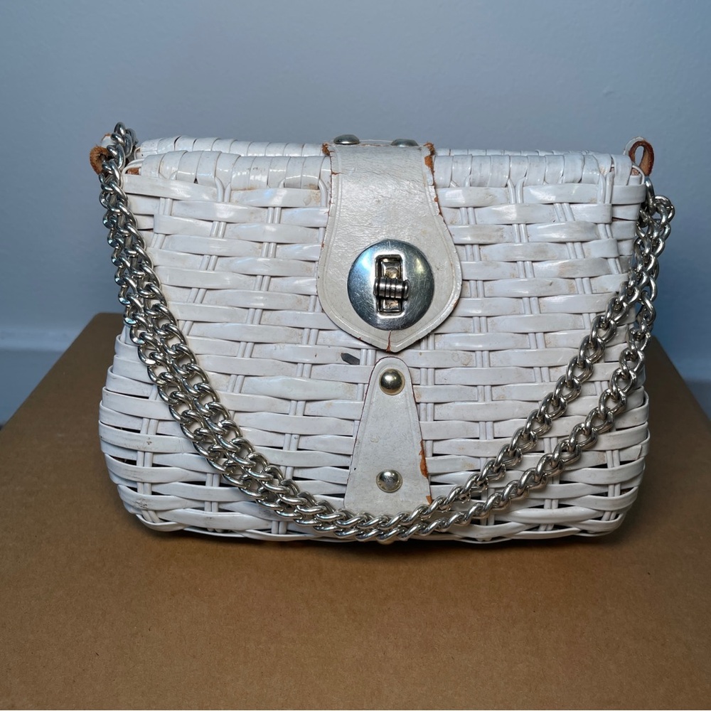 VINTAGE Hong Kong Handmade Wicker Bag